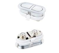 Botones para cisterna de inodoro, Botón pulsador doble de inodoro plástico ABS 90 x 48 mm, botones pulsadores dobles tanque agua cerámica, accesorios descarga, botón J18255
