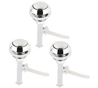 Botones para inodoros, Botón de galvanoplastia 3 piezas inodoro tanque pulsador único tapa agua redondo Accesorio