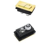 Botones para inodoros, Botón pulsador doble for inodoro de plástico ABS cuadrado color dorado 83 x 45 mm, interruptor descarga tapa tanque agua, botón, J18261