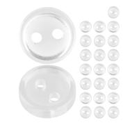 Botones para ropa, 24 piezas, 2 agujeros, Ø 12,7 mm, transparentes, de poliéster, tamaño 20L, botones de resina para chaqueta, abrigo, camisa, polo, botón de resina para bricolaje
