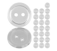 Botones para ropa, 24 piezas, 2 agujeros, Ø 17,8 mm, transparentes, de poliéster, tamaño 28L, botones de resina para chaqueta, abrigo, camisa, polo, botón DIY de resina sintética