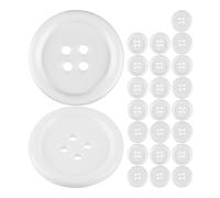 Botones para ropa, 24 piezas, 4 agujeros, Ø 27,9 mm, en blanco, de poliéster, talla 44L, botones de resina para chaqueta, abrigo, camisa, polo, botón bricolaje de resina, botones de lavandería