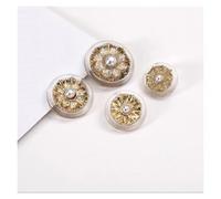 Botones para ropa, Botones de costura decorativos10 botones perlas decorativos(Gold,25mm)