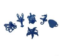 Botones para servilletas, soporte de hebillas, servilleta de metal, con diseño marino, fácil de limpiar, para cenas familiares, reuniones festivas (azul)