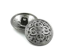 Botones redondos de resina, Botones de Metal huecos, 5 uds., redondos multicolores, decorativos for coser ropa, bricolaje, 14-27mm(Black,22mm)