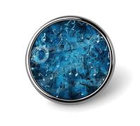 Botones redondos en blanco con forma de notas musicales azules, alfileres transparentes para proyectos de manualidades y accesorios para la creación de insignias.