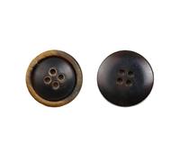 Botones ResinSuit 10 Uds. Botones de cuerno búfalo negro 12,5-30mm 4 agujeros redondos finos borde fuego traje abrigo artesanía