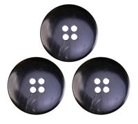 Botones ResinSuit 20 piezas Botones de cuerno búfalo 4 agujeros redondos multicolor 12-25 mm(Black,32L=20.0 MM 20PCS)