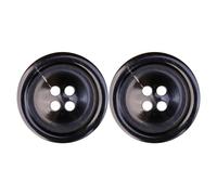 Botones ResinSuit Botones de cuerno búfalo 20 piezas Café negro 12,5-30 mm 4 orificios redondos for manualidades(Black 20pcs,32L=20.0 MM)