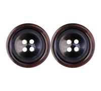 Botones ResinSuit Botones de cuerno búfalo 20 piezas Café negro 12,5-30 mm 4 orificios redondos for manualidades(Coffee 20pcs,32L=20.0 MM)