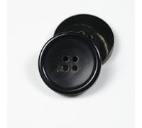Botones ResinSuit Botones de cuerno búfalo negro, 4 agujeros, redondos, 15-30 mm, 20 piezas for confección abrigos y trajes(Black 28l = 18mm)