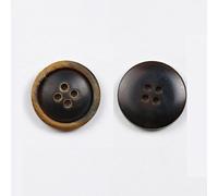 Botones ResinSuit Botones finos de capa cuerno búfalo con borde fuego, 10 Uds., redondos, 4 agujeros, Multicolor, 15-25mm, artesanía(Black 10pcs,32L=20.0 MM)