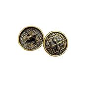 Botones Retro 10 Uds. Botones de Metal Vintage abrigo pequeños botones aromáticos cara estampada botones de Metal suéter botones decorativos(Color2)