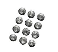 Botones Retro 10 Uds. Botones metálicos Vintage redondos dorados y plateados de 10/12mm con forma Irregular, botones pequeños for camisa, botones decorativos for ropa(Silver,10MM)