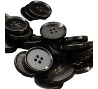 Botones Retro Botones de cuerno for abrigo de lana, costura de invierno, botón grande Retro, 4 agujeros, manualidades decorativas, 6 uds.(Color 1,20.0 MM)