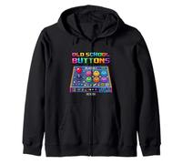 Botones Retro Old School Gamer Estilo Pixel Sudadera con Capucha