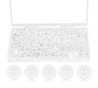 Botones transparentes, 100 unidades de botones para coser ropa, 12,5 mm, botones transparentes reversibles, 2 botones de agujeros, botones redondos de resina para ropa, costura, tejer, manualidades,