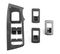 Botones ventanas coche Para VW Para T&iguan 2017-2021 ABS Textura Puerta Ventana Elevador Cubierta Botón Interruptor Embellecedor Marco LHD Auto Interior Pegatina(Carbon Texture)