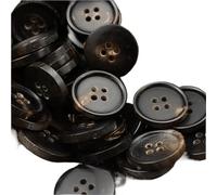 Botones vintage Botones de cuerno for abrigo lana, costura invierno, botón grande Retro, 4 agujeros, manualidades decorativas, 6 uds para bricolaje(Color 3,23.0 MM)