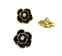 botones vintage para abrigos, Faux Pearl Shank Buttons Pack Of 6 Multicolor 18mm And 23mm(Metal Gold Bk,18mm 6pcs)