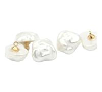botones vintage para abrigos, Pearl Buttons Butterfly Metal Shank Multicolor 14mm Pack Of 10(White Butterfly)