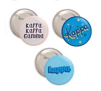 Botones y pins de la hermandad Kappa Kappa Gamma de Desert Cactus, 3 piezas variadas, 225 pulgadas, paquete lindo