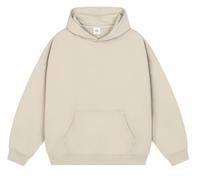 Botong Sudadera con capucha para hombre, de gran tamaño, a la moda, casual, manga larga, con capucha, ropa de calle, beige, M