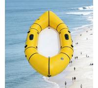 BoTongSiHai Barco Inflable 1/2 Personas con Remos - Kayak Hinchable PVC Reforzado, Barca De Pesca Plegable, Motorizable, Incluye Bomba, Bolsa Y Kit Reparación(Yellow)