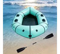 BoTongSiHai Bote Inflable para Pescadores - Kayak Pesca 1 Plaza En PVC, Pato De Pesca Compacto, Hinchado Rápido, para Ríos Y Lagos, Incluye Bolsa Transporte(Indigo)