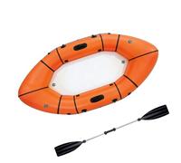 BoTongSiHai Canoa Hinchable 1/2 Personas - Packraft Plegable para Bicicleta Y Senderismo, Barco De Pesca Ultra Ligero, Hinchado Rápido, PVC Resistente(Orange)