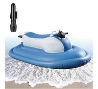 BoTongSiHai Moto De Agua Inflable Eléctrica 2 En 1 - con Scooter Subacuático Integrado, Motor 500W, Batería 10000/16000mAh, 3-7 Km/h, Mando Inalámbrico, para Adultos Y Niños(White,500W10Ah)