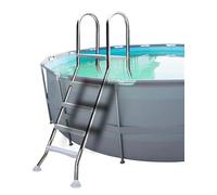 BOTOWI 135cm Escalera para Piscina elevada Carga 250 kg, Escalera de Doble Cara para Piscina elevada, Escalera de Piscina 4 peldaños Acero Inoxidable 304 Grueso, Peldaño de Piscina Antideslizante