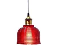 BOTOWI Cocina Isla Lámpara Colgante, Comedor Colgante Luz con soplado a Mano Azul Ronda de Vidrio de 7" de diámetro lámpara de Techo con cordón Ajustable para Restaurante Bar Más Fregadero,Rojo