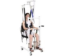 BOTOWI Elevador Hidraulico para Ancianos Minusvalidos, Andador Rollator con Asiento, Andador Regulable en Altura, Traslado Corporal con Percha Giratoria, Inodoro de Lado de Cama, Carga 150kg