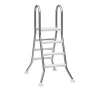 BOTOWI Escalera de Piscina para natación sobre el Suelo Marco de Acero Inoxidable de Alta Resistencia Escalera de Piscina sobre el Suelo con escalones de Plataforma Antideslizantes,43in