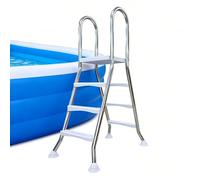 BOTOWI Escalera para piscina elevada de alta resistencia marco de acero inoxidable 304 escalera para nadar capacidad de 550 libras solo escalera de entrada y salida antideslizante,3 Step 43 inch 110cm