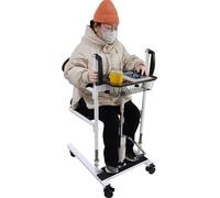 BOTOWI Grúa Hidráulica 5 en 1 para Traslado Pacientes Altura de Elevación 20cm, Elevador Hidráulico para Minusválidos, con Asiento Dividido 180°, Silla de Ruedas, Silla de Baño, Carga 150 kg
