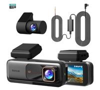 BOTSLAB 4K Dash CAM Delantera y Trasera, Visión Nocturna, Cámara Trasera Giratoria 360°, Gran Angular de 170°, GPS y Wi-Fi Integrados, Modo Aparcamiento 24/7, con Kit Hardwire y Tarjeta SD de 64 GB