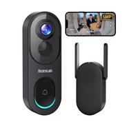 BOTSLAB Timbre Inalámbrico con Cámara, 5MP, Visión 180°, 150 Días de Duración de la Batería, Sin Cuota Mensual, Audio bidireccional, Detección de Personas, Impermeable, alertas, 2.4GHz WiFi