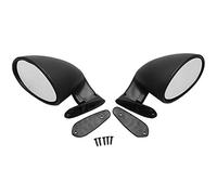 Bottam Espejo Retro CláSico de ala Lateral de Puerta Espejo Retrovisor Mate para AutomóVil Accesorios de Coche Estilo Negro L + R Blanco Espejo