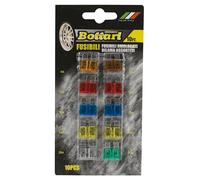 Bottari 30112 Set de 10 Fusibles de Lámina para Coche - Fusibles Homologados 5A-30A con Colores Estándar, Recambios para Sistema Eléctrico Auto, Moto y Camper