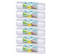 Bottari 60 bolsas de basura de 110 l, 70 x 110 cm, con cordones de cierre, transparentes, para recogida selectiva seca, resistentes y recicladas, 6 rollos de 10 unidades