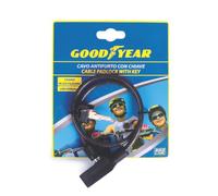 Bottari Goodyear - Cable antirrobo para bicicleta negro con llave y funda protectora