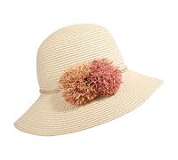 Bottari XUEGM-Hat Summer Sun Beach Sombrero de Paja para Mujer Floppy Plegable ala Ancha UPF 50 Ajustable,Beige