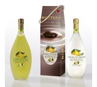 Bottega Confezione Cuor di Limone - Licor Limoncino 30% - 500ml & Crema Limoncino Limoni di Sicilia 15% - 500ml