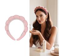 Bottega della Principessa - Diadema de Maquillaje Mujer de Terciopelo para Skincare y Beauty Routine, Accesorio Spa con Estuche de Organza (Rosa)
