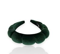 Bottega della Principessa - Diadema de Maquillaje Mujer de Terciopelo para Skincare y Beauty Routine, Accesorio Spa con Estuche de Organza (Verde esmeralda)