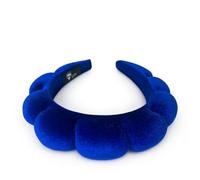 Bottega della Principessa - Diadema de Maquillaje Mujer de Terciopelo para Skincare y Beauty Routine, Accesorio Spa con Estuche de Organza (Azul real)