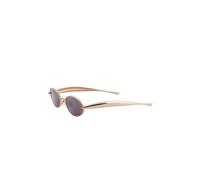 Bottega Veneta Unisex Bottega Veneta BV1386S 001 Gafas de sol Metal Oro Gris Redonda