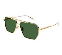 Bottega Veneta Hombre Bottega Veneta BV1012S 004 Gafas de sol Metal Oro Verde Piloto Normal